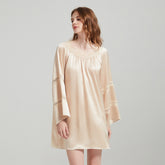 Silk Dress – Relaxed Fit with Lace Detail on Sleeves
